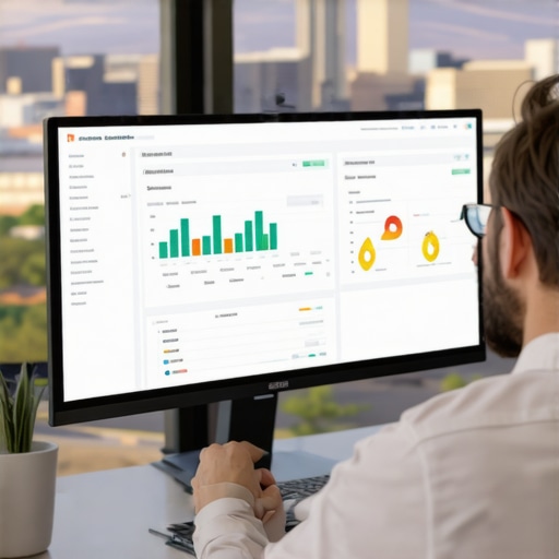 Advanced Local SEO Strategy Analysis in Nevada Digital marketing expert working on local SEO strategies with Nevada cityscape