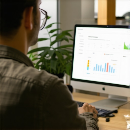 A person analyzing local SEO data on a computer for Google Maps optimization