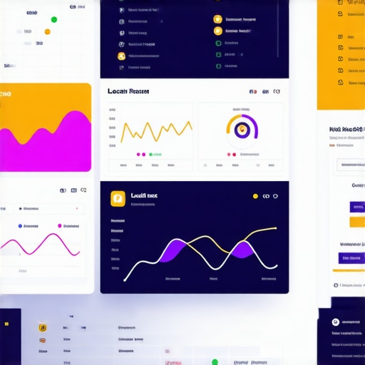 Screenshot of SEO analytics dashboard with graphs and metrics on business visibility