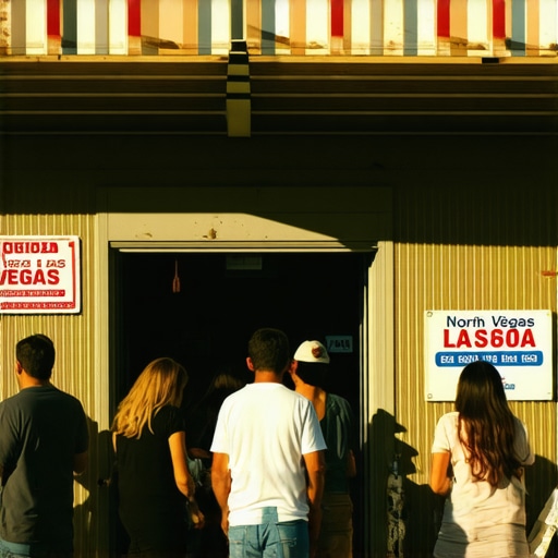 North Las Vegas Business storefront bustling with customers Busy business storefront in North Las Vegas with signage and customers