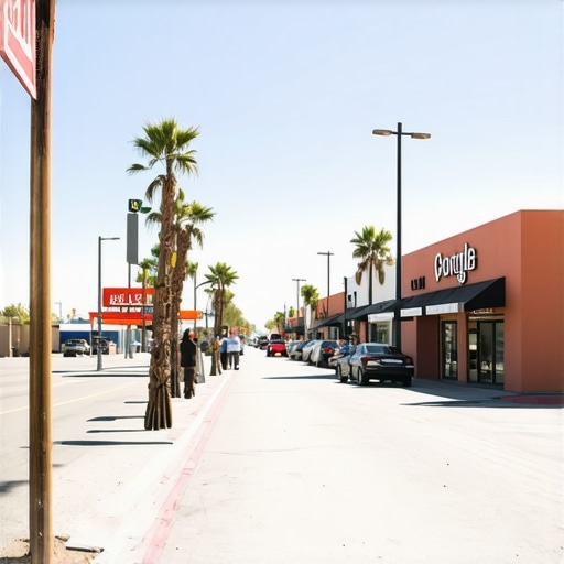 Street view of North Las Vegas businesses with Google Maps interface overlay
