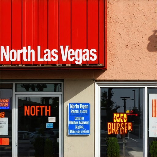 North Las Vegas storefront with clear signage and local landmarks.