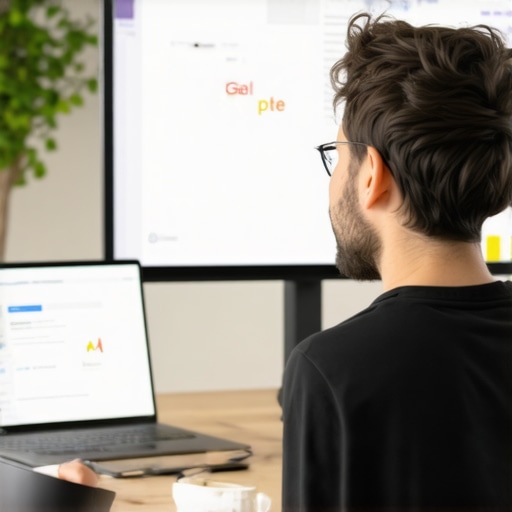Business owner editing and updating Google My Business profile on a computer in North Las Vegas