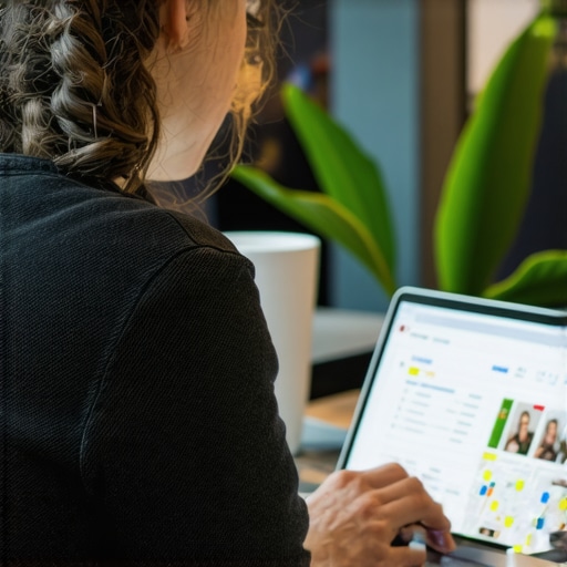 Business owner updating Google My Business profile on laptop with detailed steps.