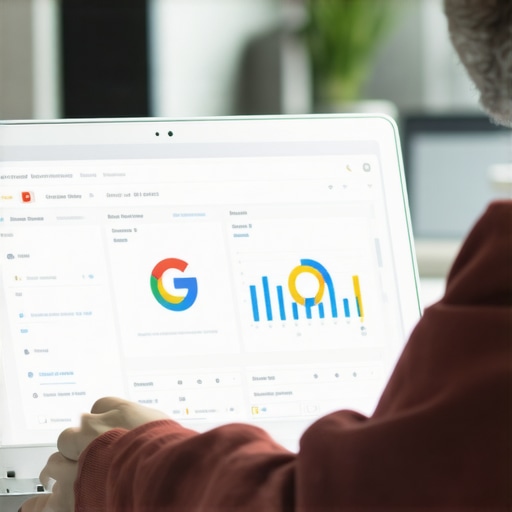 Optimizing Google My Business in North Las Vegas Business owner analyzing local SEO metrics on laptop