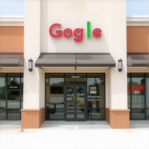 Optimizing North Las Vegas Google Business Profile A colorful local shop in North Las Vegas with Google Maps elements highlighting local SEO