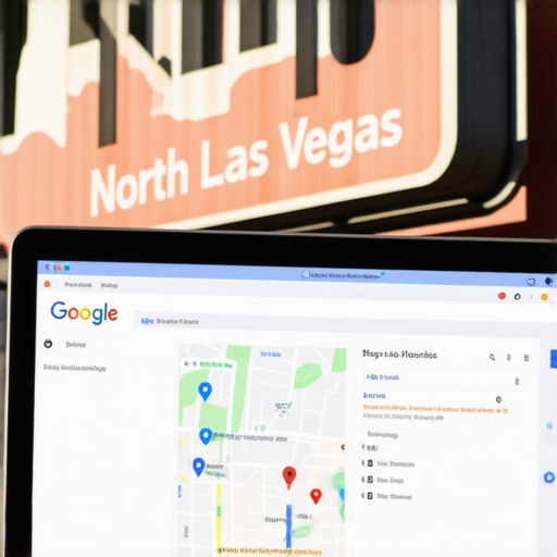 Business owner analyzing Google Maps and local SEO data for North Las Vegas