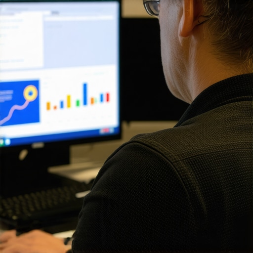 Business owner reviewing local SEO analytics and maps on a laptop.