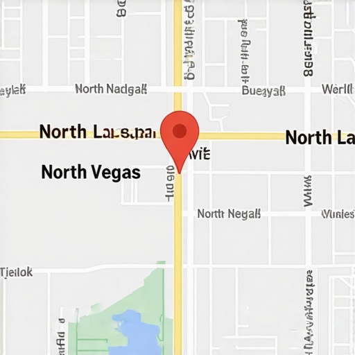 A map showing business locations in North Las Vegas with optimized pins.