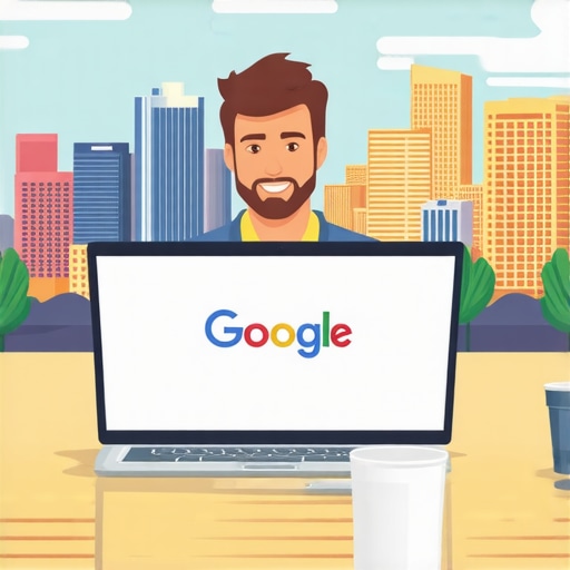 Business owner updating GMB profile with North Las Vegas landmarks