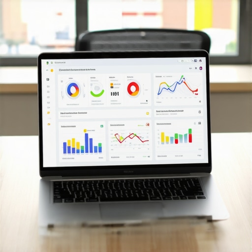 Laptop screen showing local SEO analytics and maps for North Las Vegas