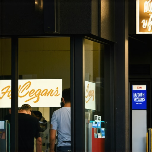 Bright exterior of a North Las Vegas shop with vibrant signage and happy customers