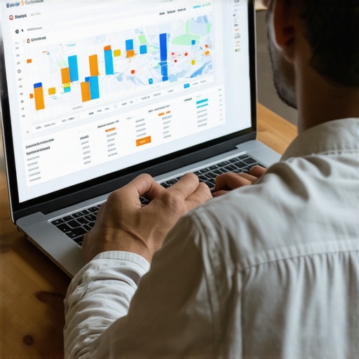 SEO professional monitoring local rankings using advanced tools.