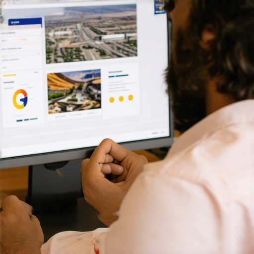 Person analyzing local SEO tools for North Las Vegas business