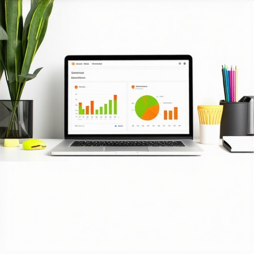 Local SEO Dashboard and Tools for North Las Vegas A laptop on a desk showing local SEO analytics with SEO tools and charts